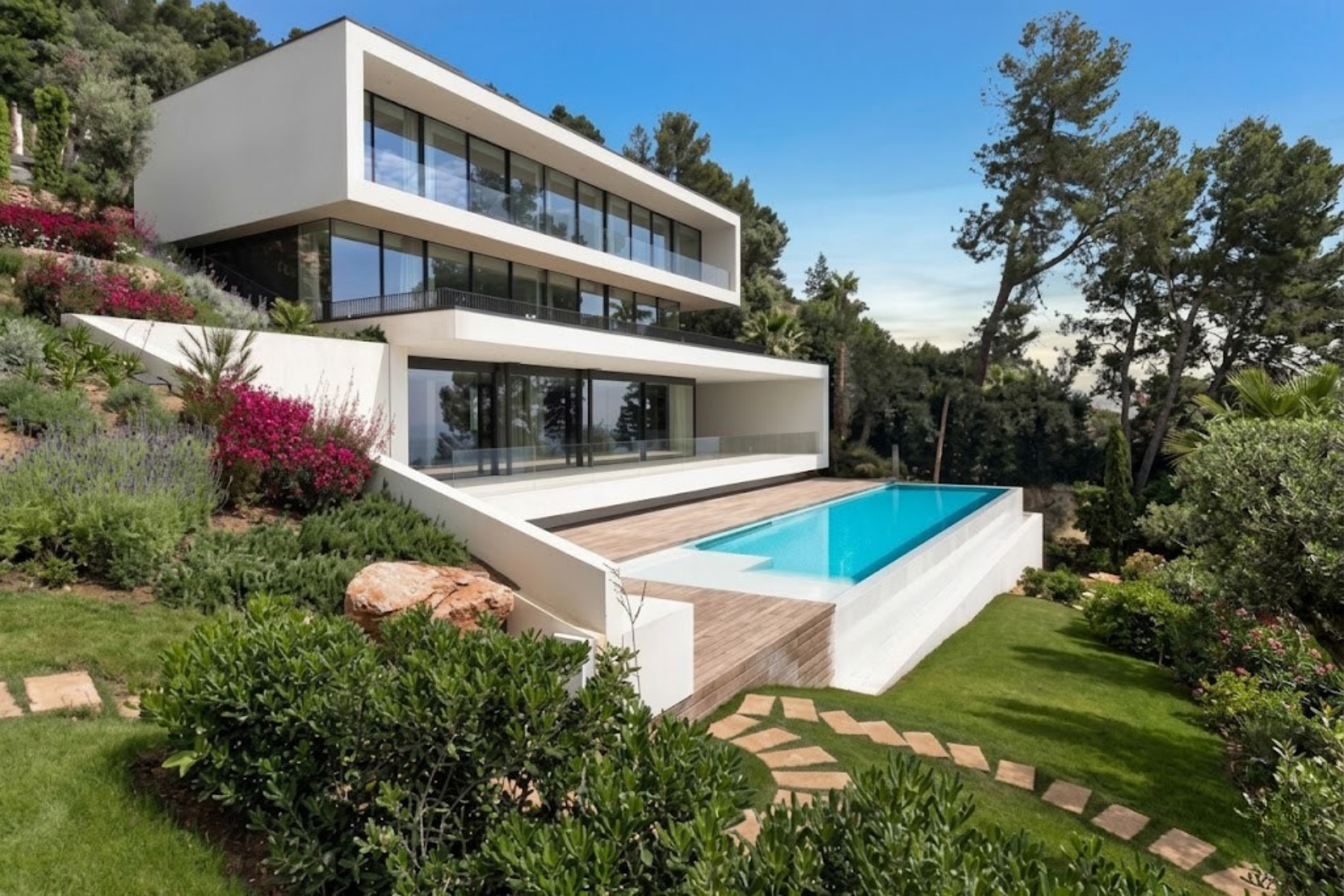 Modern STEEL-ONE home with pool